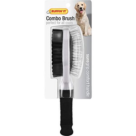 Westminster Pet 19743 Bulk Buy Products Soft Grip Combo Pin & Bristle Brush  NO Size  Blue