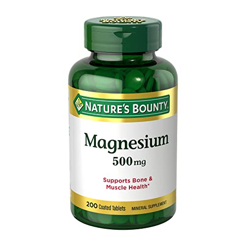 Nature’s Bounty Magnesium  Bone and Muscle Health  Whole Body Support  Tablets  500 Mg  200 Ct