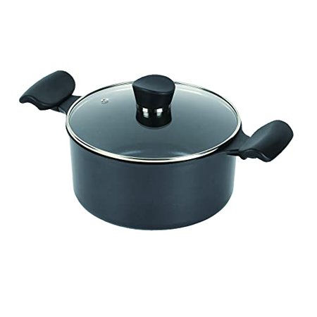 Two-handed Pan with Glass Lid 20cm Diamond Coat IH Compatible Castier HB-5999