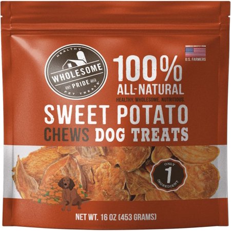 Wholesome Pride Natural Sweet Potato Chews Dog Treats  16 Oz.
