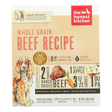 The Honest Kitchen - Dog Food - Whole Grain Beef Recipe - Case of 6 - 2 Lb.