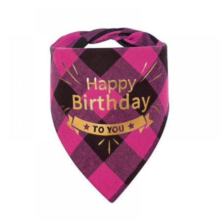 Dog Bandanas Puppy Birthday Gift Double Layer Washable Dog Bandanas Triangle Buffalo Plaid Printing Dog Kerchief Set Scarf Accessories for Small to La