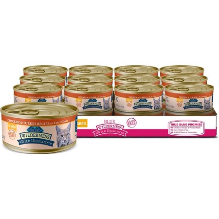 Blue Buffalo Wilderness Wild Delights High Protein Grain Free  Natural Adult Flaked Wet Cat Food (Pack of 24)
