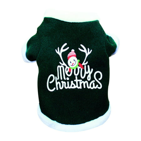 MIANHT Pet Dog Winter Christmas Print Plush Clothes Pet Dog Long Sleeve Top - 2022 Fashion Pet Dog Winter I-#9657