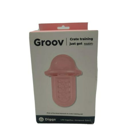 Diggs Groov Dog Crate Training Toy Peanut Butter Freezable Pink