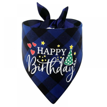 Dog Bandanas Puppy Birthday Gift Double Layer Washable Dog Bandanas Triangle Buffalo Plaid Printing Dog Kerchief Set Scarf Accessories for Small to La