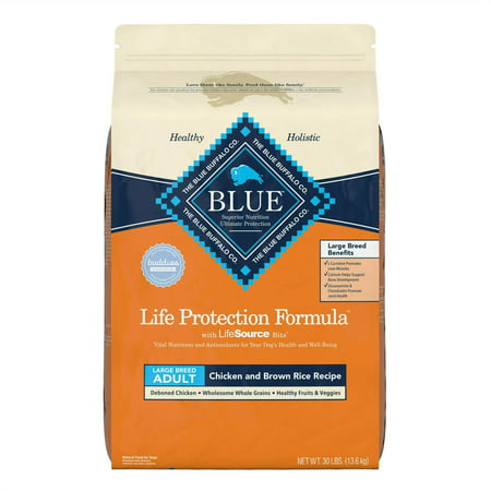 Blue Buffalo Life Protection Large Breed Adult Chicken and Brown Rice Recipe Dry Dog Food  30 Lb. Bag