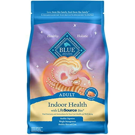 Blue Buffalo Indoor Health Natural Adult Dry Cat Food  Chicken & Brown Rice 3-lb