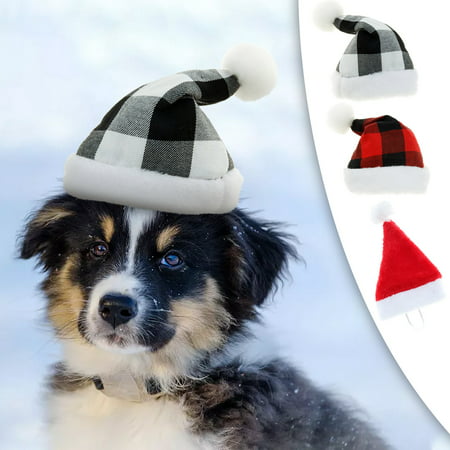 Miximx 3PCS Christmas Pet Hats Holiday Cats and Dogs Cute Pet Headdresses Christmas Hats - New Novel 3PCS Christmas Pet LTZ#32218