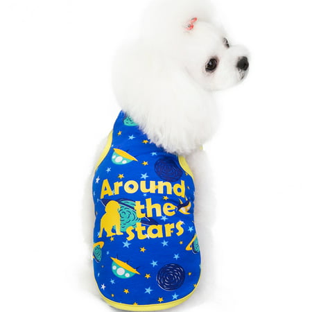 Usupdd New Fashion Pet Spring and Summer Space Print Patchwork Costumes Pet Vest Usupdd WAA220822-6229
