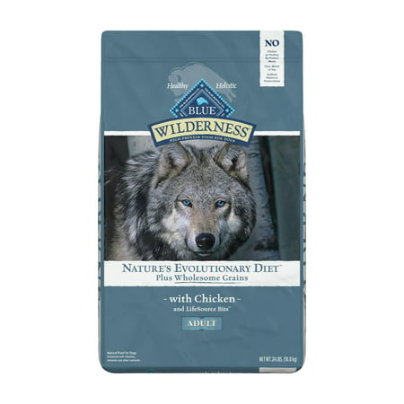 Blue Buffalo Wilderness High Protein Natural Adult Dry Dog Food Plus Wholesome Grains  Chicken 24-lb