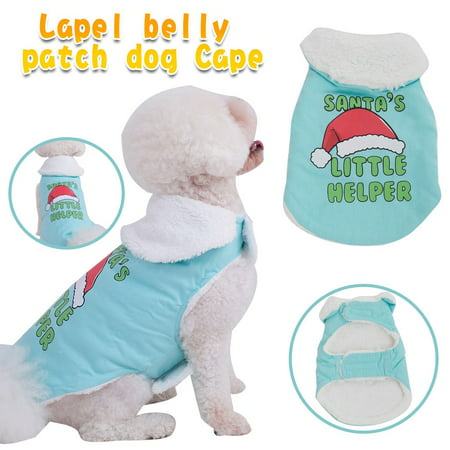 Usupdd New Printed Lapel Belly with Dog Cape 2020 Christmas New Autumn/winter Dog Clothes Usupdd WAA220822-7681