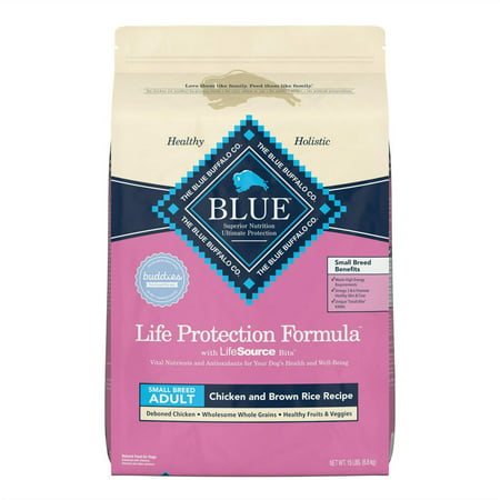 Blue Buffalo Life Protection Small Breed Adult Natural Chicken and Brown Rice Recipe Dry Dog Food  15 Lb. Bag