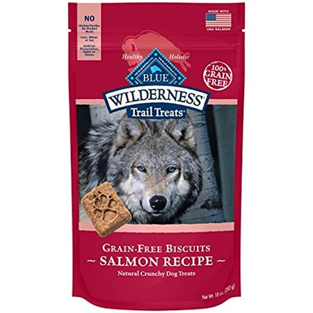 Blue Buffalo Wilderness Grain-Free Salmon Biscuits Trail Dog Treats  10 Oz (6 Pack)