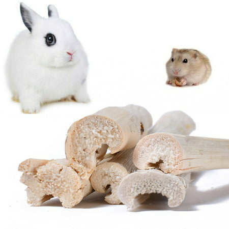 Pet Enjoy 20Pcs Rabbit Chew Toys for Teeth Grinding 100% Natural Organic Wood Sweet Bamboo Stick Improve Dental Health for Bunny Chinchillas Guinea Pi