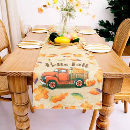 Usupdd Autumn Table Decoration Table Runner Thanksgiving Holiday Atmosphere Decoration WAA220811-5104