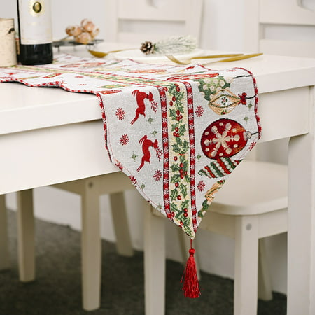 Usupdd Christmas Home Decoration Supplies Knitted Fabric Table Runner Creative Christmas Tablecloth WAA220811-8875