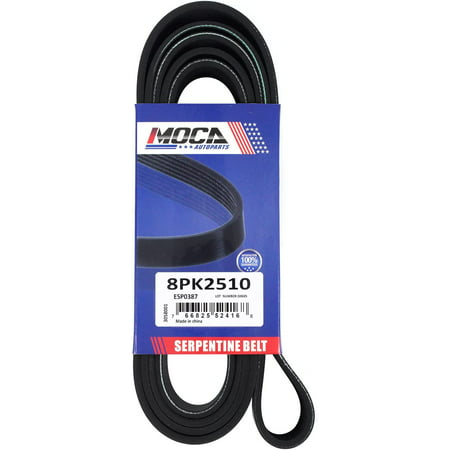 MOCA AUTOPARTS 8PK2510 Serpentine Belt Fit 97-01 for Ford E-150/E-250/E-350 Econoline 4.6l/5.4L  07-08 for Freightliner Coronado 14.6L  02-03 for Kenw