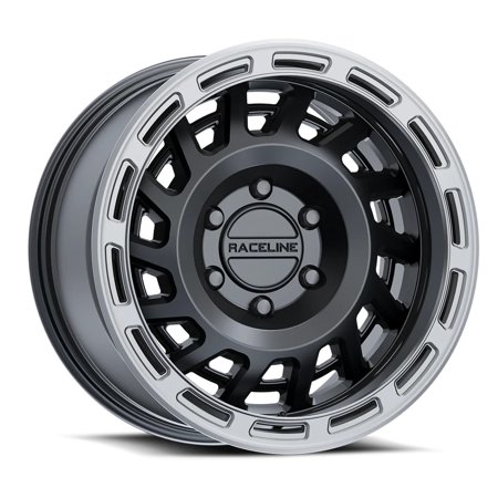Raceline 957BS-HALO 18  Cast Aluminum Wheel  HALO SATIN BLACK W/ SILVER RING 18X9 6X139.7 +18mm Fits Select: 2015-2018 CHEVROLET SILVERADO K1500 LT  2