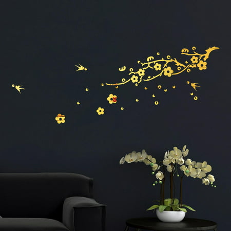 Usupdd Luxury 3D Sun Flower Home Decor Bell Cool Mirrors Wall Stickers Usupdd WDD220816-5499