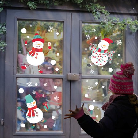 DDgui New Upgraded Christmas Snowflake Snowman Decoration Glass Window Wall Sticker DDgui LDD220922-5796