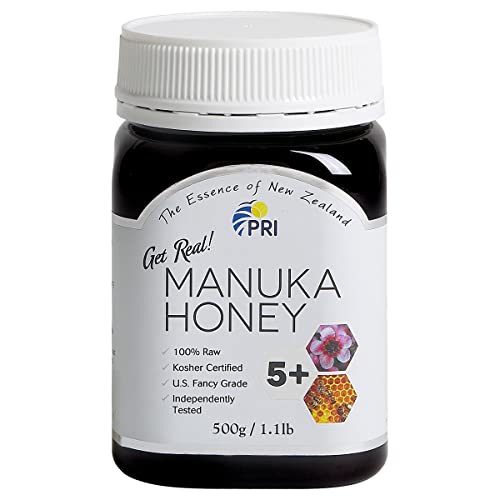 PRI Manuka Honey, MGO 60+ New Zealand Raw Monofloral Manuka Honey, 500g