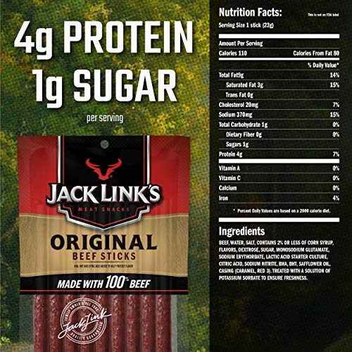 Jack Links Beef Snack Sticks, Original,7.2 Ounce (Pack of 3) â€“ Great Protein Meat Stick with 4g of Protein per Serving, Made with 100% Premium thumbnail