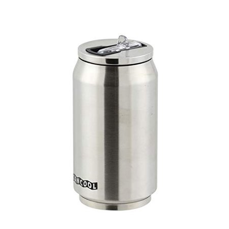 Water Bottle One-touch Straw Mug 320ml Silver Cooling Only Cancool HB-5797