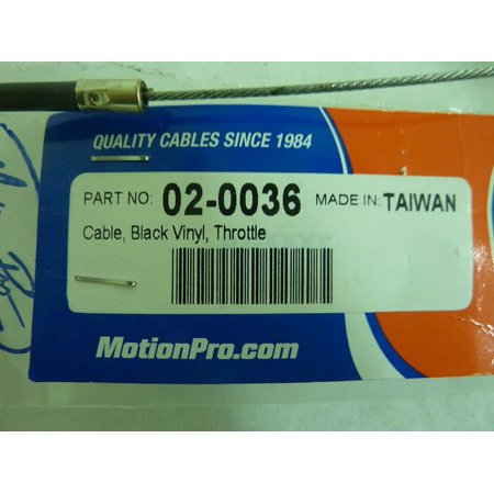 02-0036 Black Vinyl Throttle Cable  Black Vinyl Coil Wound Housing by Motion Pro