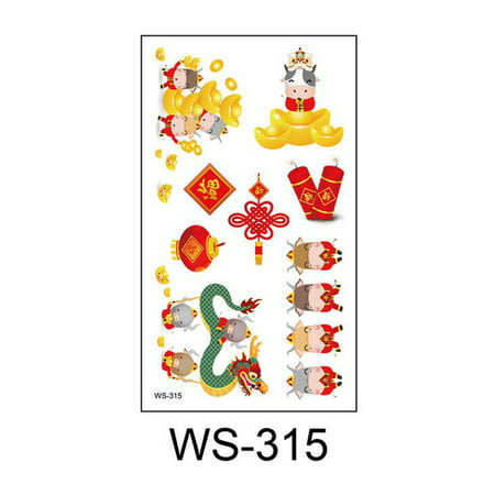 2022 Newest 2021 New Year Tattoo Sticker Cartoon Zodiac Children Decoration Sticker Gift LJ-C#2554 2021 New Year