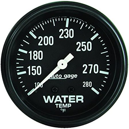 Auto Meter 2313 Autogage Water Temperature Gauge Black Dial/Black Bezel  2 5/8