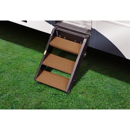 1 Pack-Prest-O-Fit 2-0255 Step Rug for StepAbove RV Entry Steps - 23-1/2  Width - 3 Piece - Buckskin Brown