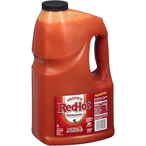 Frank's RedHot Original Cayenne Pepper Hot Sauce, 1 Gal - One Gallon Bulk Container of Cayenne Pepper Hot Sauce to Add Flavorful Heat to Entrees, Side