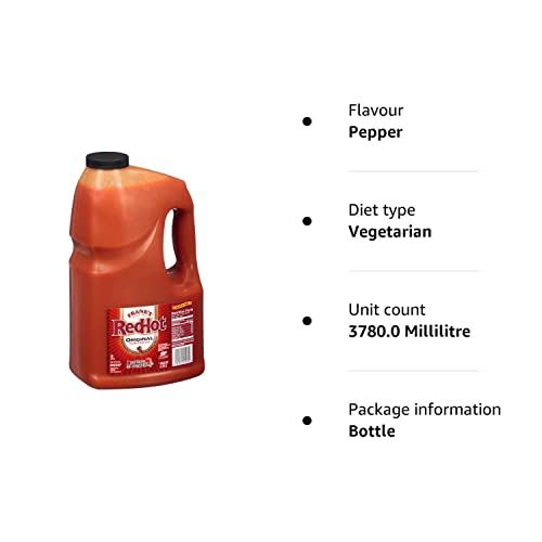 Frank's RedHot Original Cayenne Pepper Hot Sauce, 1 Gal - One Gallon Bulk Container of Cayenne Pepper Hot Sauce to Add Flavorful Heat to Entrees, Side thumbnail