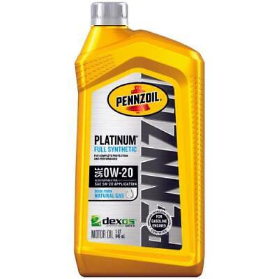 Pennzoil PENNZOIL Platinum 0W-20 4 Cycle Engine Synthetic Motor Oil 1 Qt. (Pack of 6)