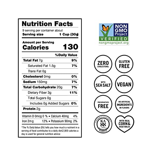 Alma Corn Chips with Quinoa & Chia - Never Crushed Gluten Free & Low Calorie Healthy Snacks Made with Real Vegetables & Sea Salt - Low Carb - Low Sodi thumbnail