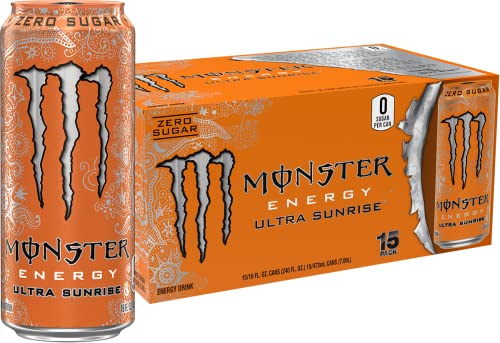 Monster Energy Ultra Sunrise  Sugar Free Energy Drink  16 Fl Oz (Pack of 15)
