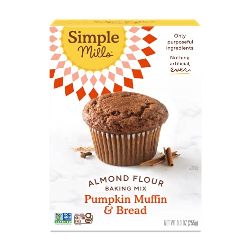 Simple Mills Almond Flour Baking Mix  Pumpkin Muffin & Bread Mix - Gluten Free  Plant Based  Paleo Friendly  9 Ounce (Pack of 1)