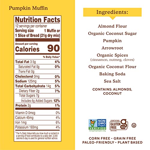 Simple Mills Almond Flour Baking Mix  Pumpkin Muffin & Bread Mix - Gluten Free  Plant Based  Paleo Friendly  9 Ounce (Pack of 1) thumbnail