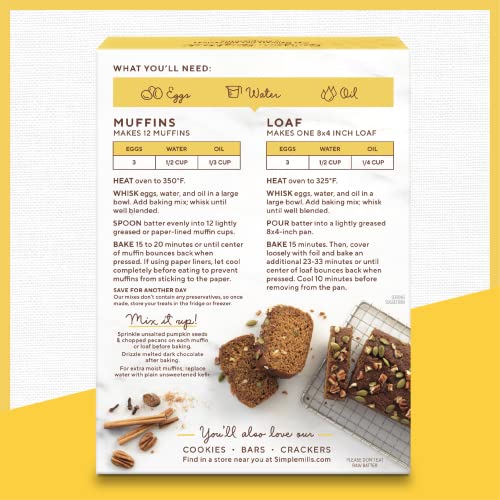 Simple Mills Almond Flour Baking Mix  Pumpkin Muffin & Bread Mix - Gluten Free  Plant Based  Paleo Friendly  9 Ounce (Pack of 1) thumbnail
