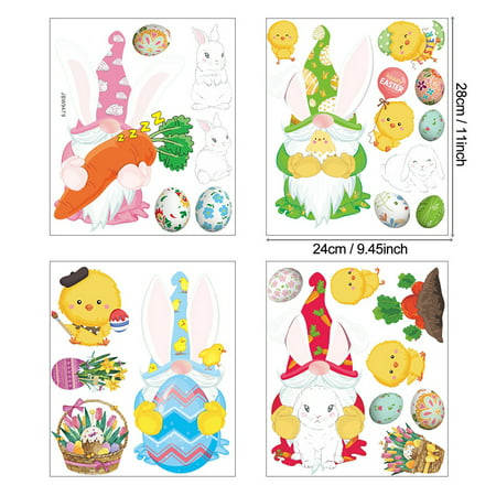 Easter Window Stickers Eggs and Bunny Stickers Decoration Stickers USLJ9-4742 2022 Clearance STICKERS Easter Window Stickers