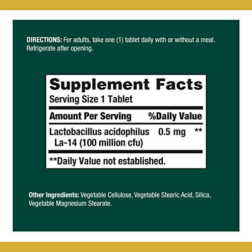 Nature’s Bounty Acidophilus Probiotic, Daily Probiotic Supplement, Supports Digestive Health, Twin Pack, 200 Tablets thumbnail