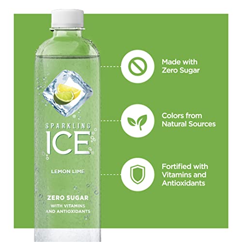 Sparkling Ice, Lemon Lime Sparkling Water, Zero Sugar Flavored Water, with Vitamins and Antioxidants, Low Calorie Beverage, 17 Fl Oz (Pack of 12) thumbnail