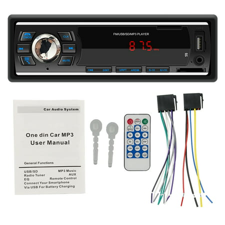 1 DIN Car Stereo Audio Automotivo Bluetooth with USB Type:ISO-6249