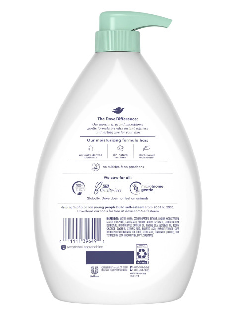 Dove Sensitive Skin Hypoallergenic Body Wash with Pump - No Sulfates - 34 Fl Oz thumbnail