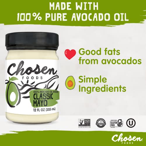 Chosen Foods 100% Avocado Oil-Based Classic Mayonnaise, Gluten & Dairy Free, Low-Carb, Keto & Paleo Diet Friendly, Mayo for Sandwiches, Dressings and thumbnail