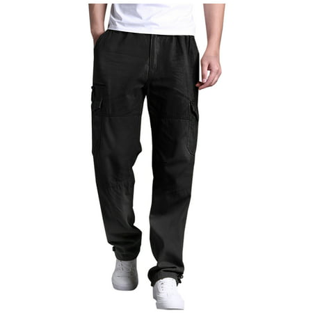 Mens Pants Clearance Men S Plus Size Pure Cotton Multi-pocket Wear-resistant Overalls Trousers