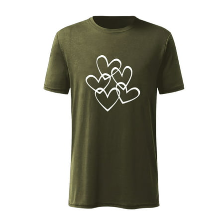 YOTAMI Men S Tees Solid Color Casual Short-sleeved White Love Graphic Print T-shirt Top Work Army Green M L XL XXL XXXL