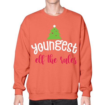 Youngest Elf the Rules Style 1253# - Christmas- Sweatshirt - Crew