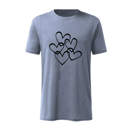 YOTAMI Men S Blouses Solid Color Casual Short-sleeved White Love Graphic Print T-shirt Top Work Light Gray M L XL XXL XXXL